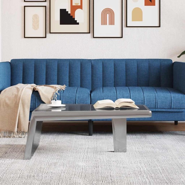 Table basse Aviator Style d'avion vintage Aluminium