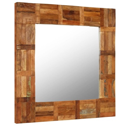 Miroir mural Bois de récupération massif 60 x 60 cm 2