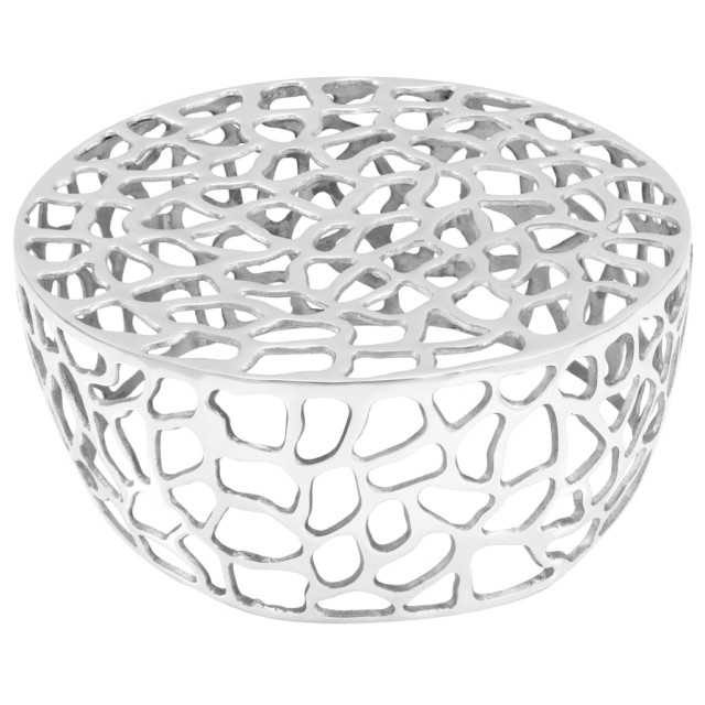 Table basse Aluminium moulé 70x30 cm Argenté