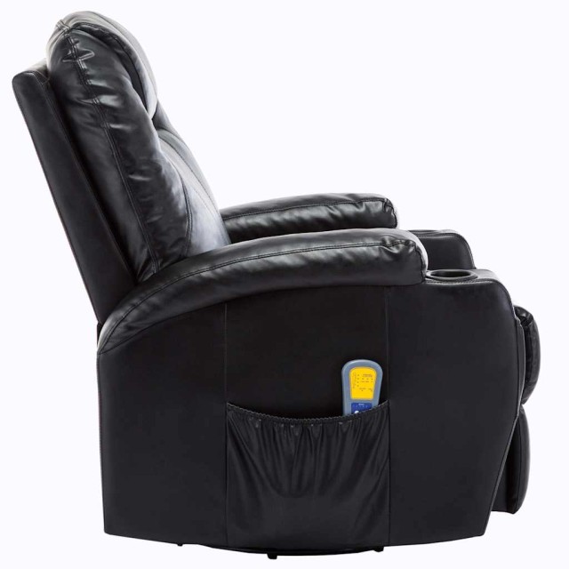Fauteuil à bascule de massage Noir Similicuir