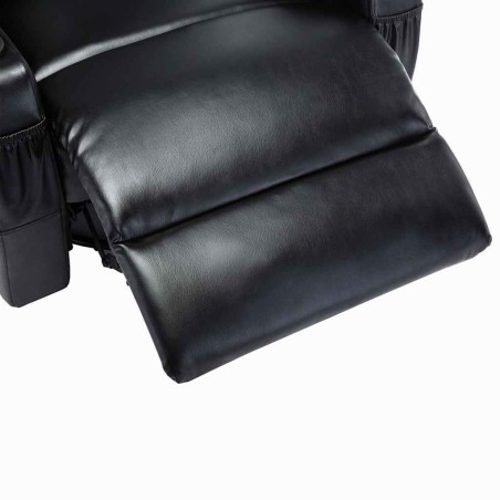 Fauteuil à bascule de massage Noir Similicuir