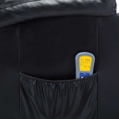Fauteuil à bascule de massage Noir Similicuir