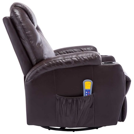 Fauteuil à bascule de massage Marron Similicuir