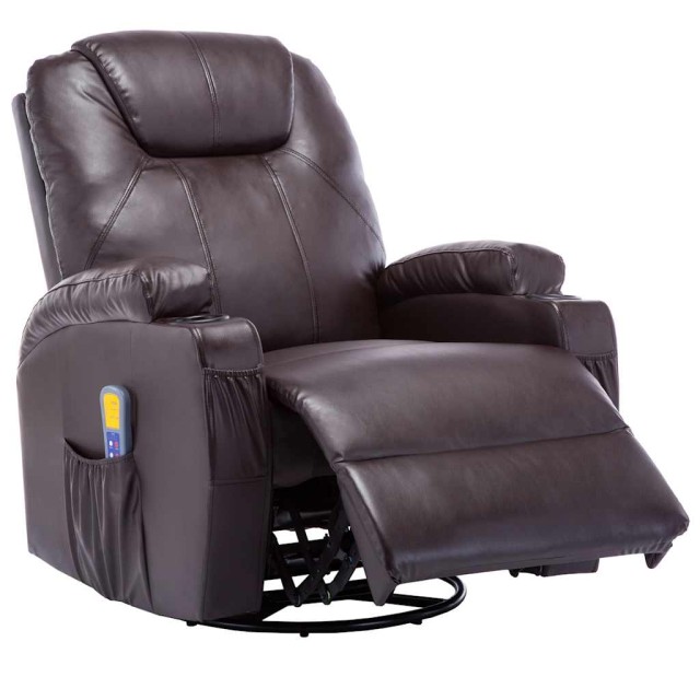Fauteuil à bascule de massage Marron Similicuir
