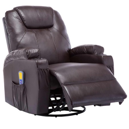 Fauteuil à bascule de massage Marron Similicuir