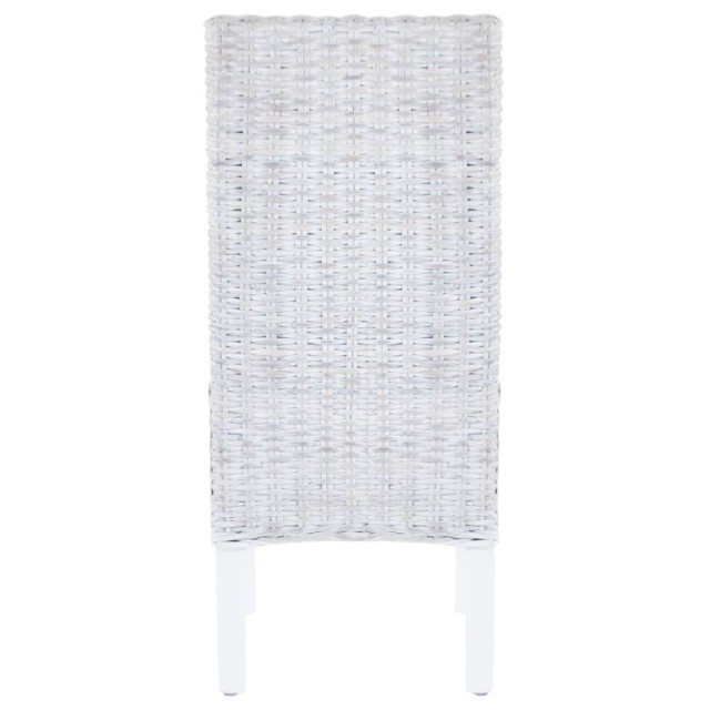 Chaises à manger lot de 2 rotin kubu et bois d'acajou