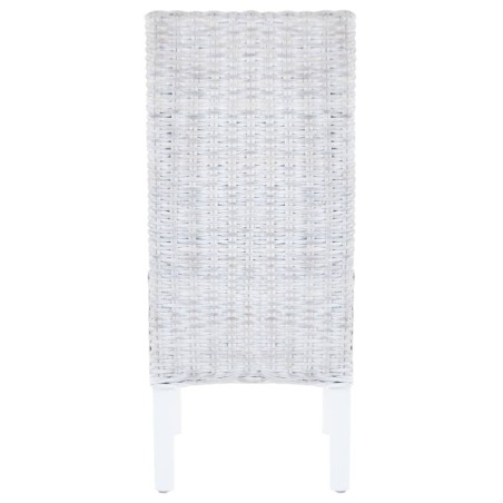 Chaises à manger lot de 2 rotin kubu et bois d'acajou