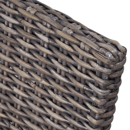 Chaises à manger lot de 2 marron rotin kubu et bois d'acajou