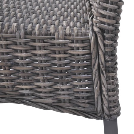 Chaises à manger lot de 2 marron rotin kubu et bois d'acajou