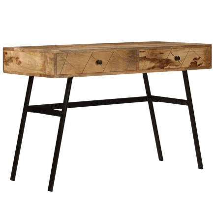 Bureau avec tiroirs Bois solide de manguier 110x50x76 cm 2