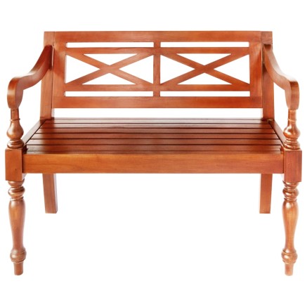 Banc Batavia 98 cm Bois d'acajou massif Marron foncé 2