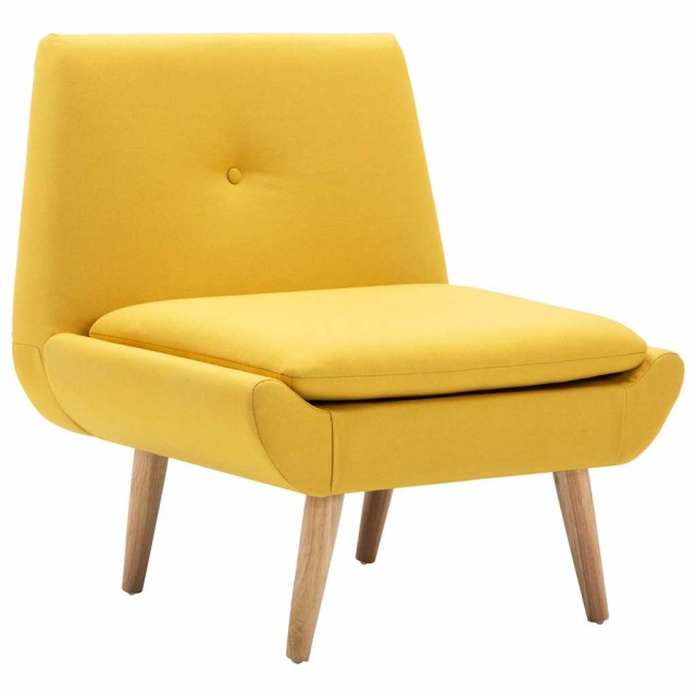 Fauteuil sans accoudoirs jaune tissu