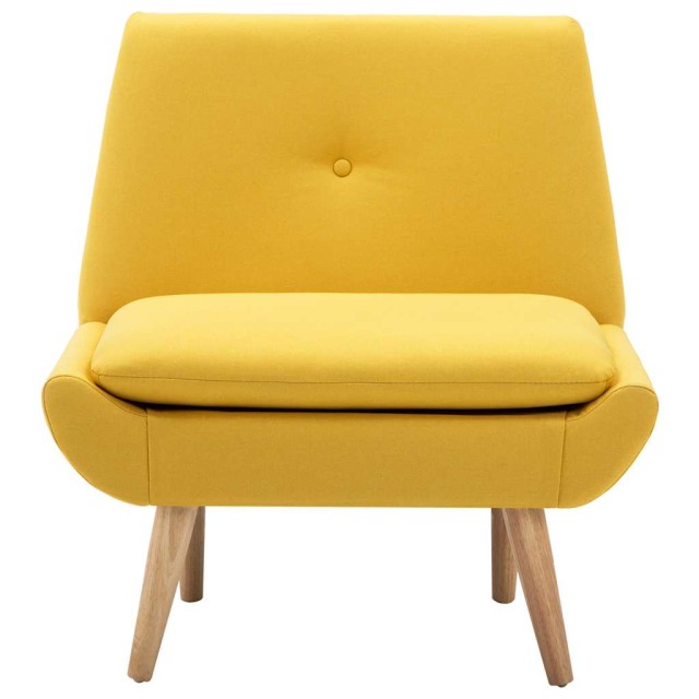 Fauteuil sans accoudoirs jaune tissu