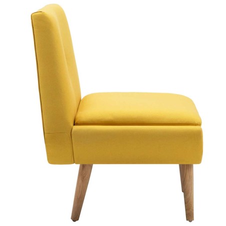 Fauteuil sans accoudoirs jaune tissu