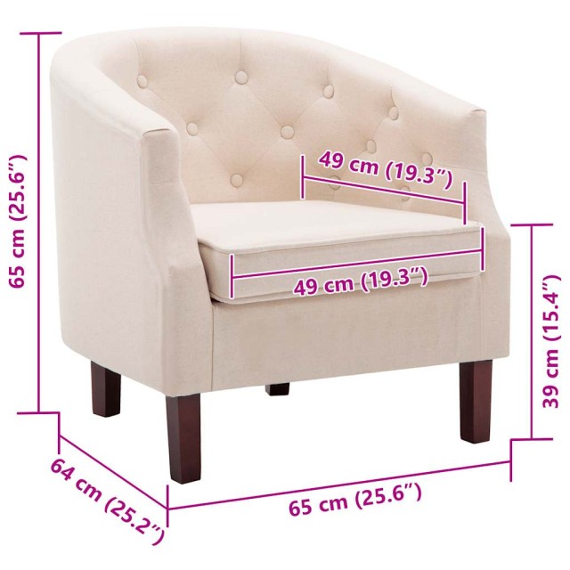 Fauteuil beige tissu