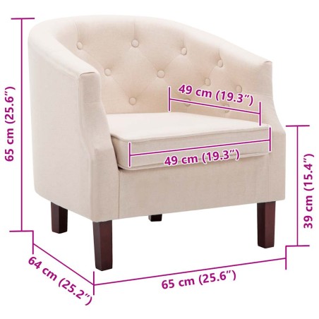 Fauteuil beige tissu