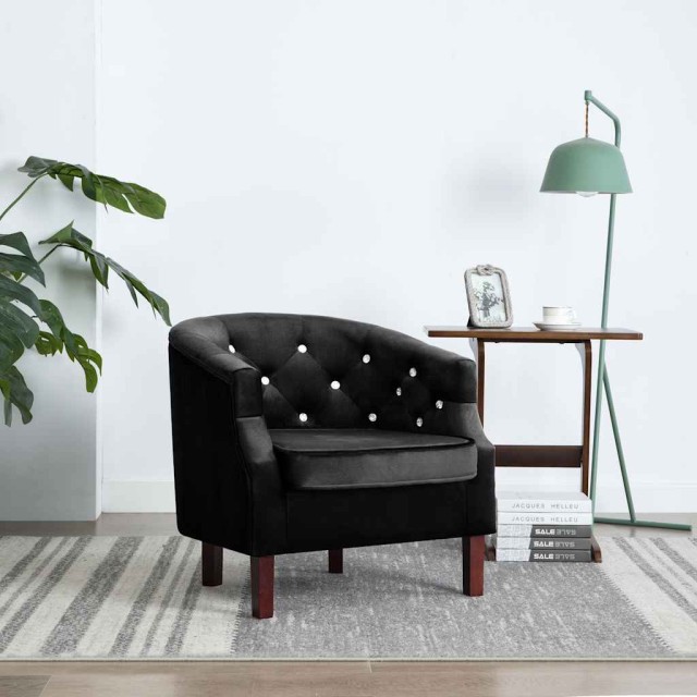 Fauteuil noir velours