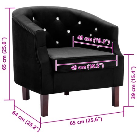 Fauteuil noir velours