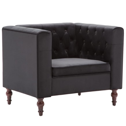 Fauteuil noir velours 2