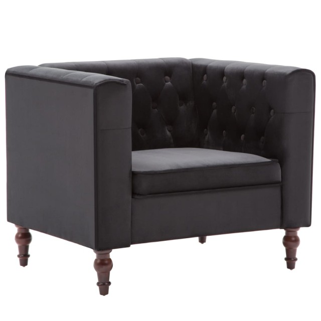 Fauteuil noir velours
