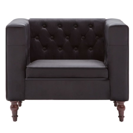 Fauteuil noir velours
