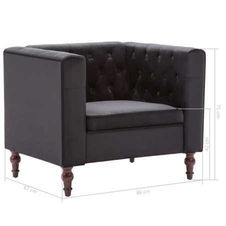 Fauteuil noir velours