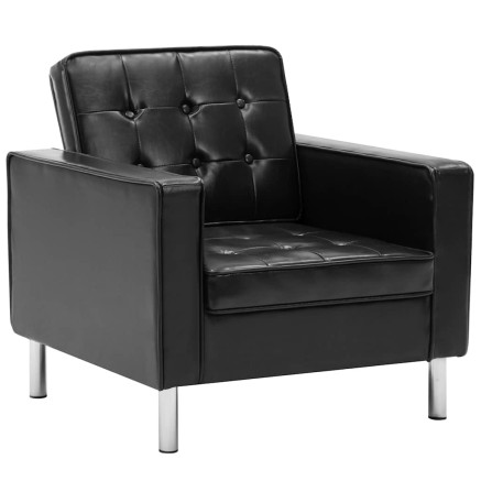 Fauteuil Noir 75x70x75 cm Similicuir 2
