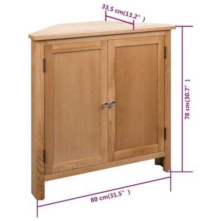 Armoire d'angle 80x33,5x78 cm Bois de chêne massif
