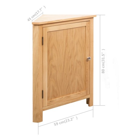 Armoire d'angle 59 x 45 x 80 cm Bois de chêne massif