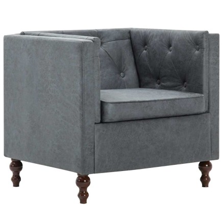 Fauteuil gris tissu 2