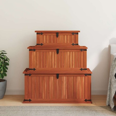 Coffres de rangement 3 pcs Bois d'acacia solide