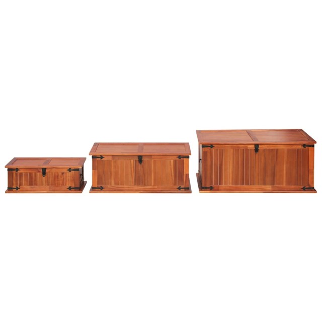 Coffres de rangement 3 pcs Bois d'acacia solide