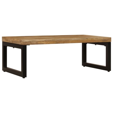 Table basse 100x50x35 cm Bois de manguier solide et acier 2