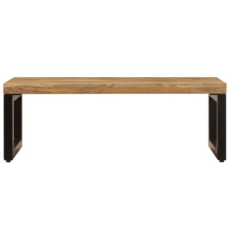 Table basse 100x50x35 cm Bois de manguier solide et acier