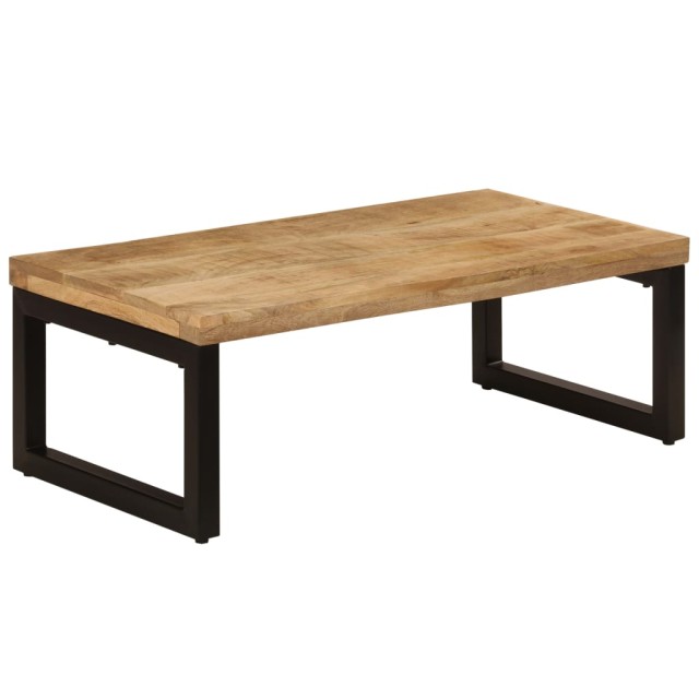 Table basse 100x50x35 cm Bois de manguier solide et acier
