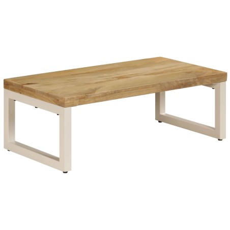Table basse 100x50x35 cm Bois de manguier solide et acier