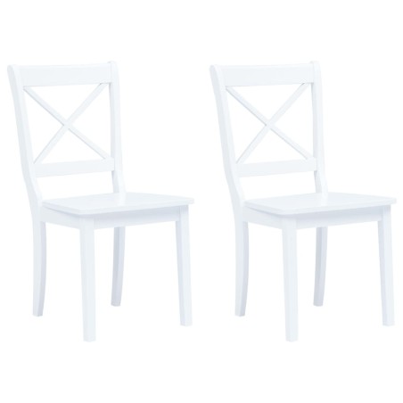 Chaises à manger lot de 2 blanc bois hévéa massif