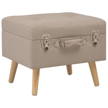 Tabourets de rangement lot de 3 Beige Tissu 2
