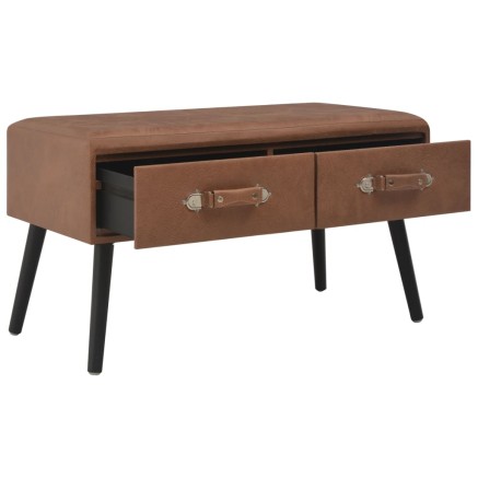 Table basse Marron foncé 80x40x46 cm Similicuir 2