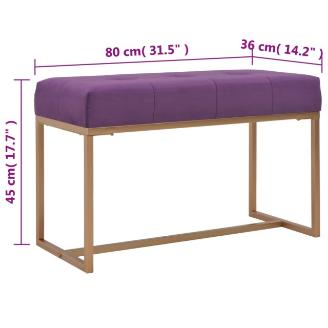 Banc 80 cm Violet Velours