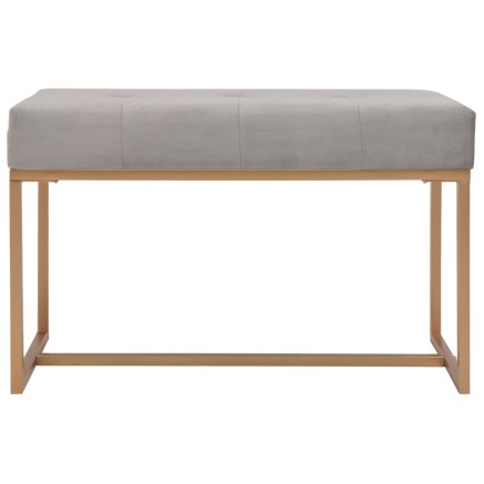 Banc 80 cm Gris Velours 2