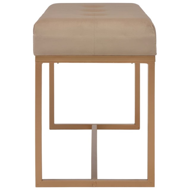 Banc d'entrée beige 80 cm velours