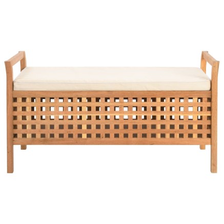 Banc de rangement 93x49x49 cm Bois de noyer massif 2