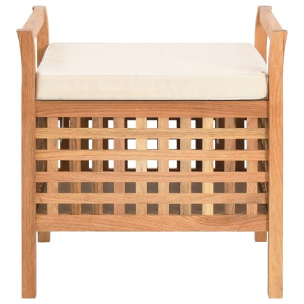 Banc de rangement 49x48x49 cm Bois de noyer massif 2