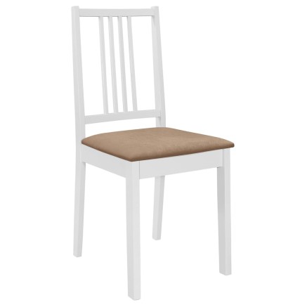 Chaises à manger avec coussins lot de 2 blanc bois solide 2