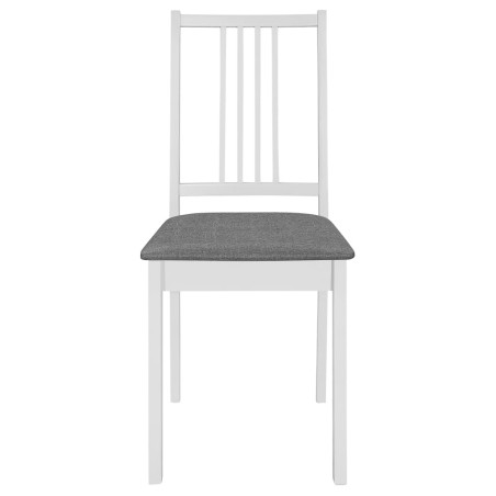 Chaises à manger avec coussins lot de 4 blanc bois solide