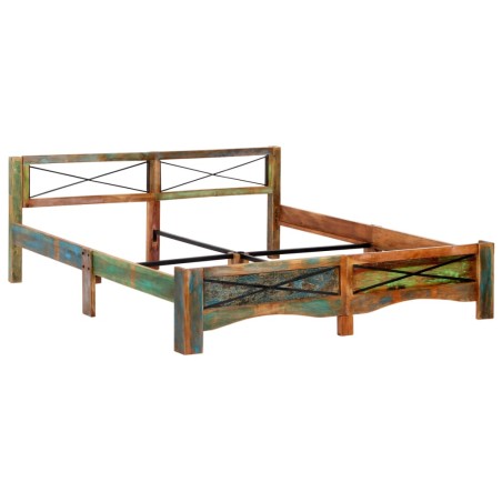 Cadre de lit sans matelas Bois de récupération massif 180x200cm