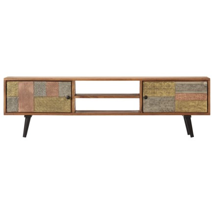 Meuble TV 140x30x40 cm Bois solide d'acacia 2