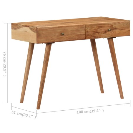 Bureau 100x51x76 cm Bois d'acacia solide