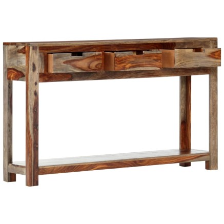 Table console avec 3 tiroirs 120x30x75 cm Bois massif 2